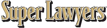 Super Lawyers" logo in gold and black text on a light background.